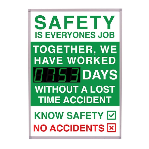 Digital LED Safety Scoreboard Signs with Frame, Safety Is Everyones Job